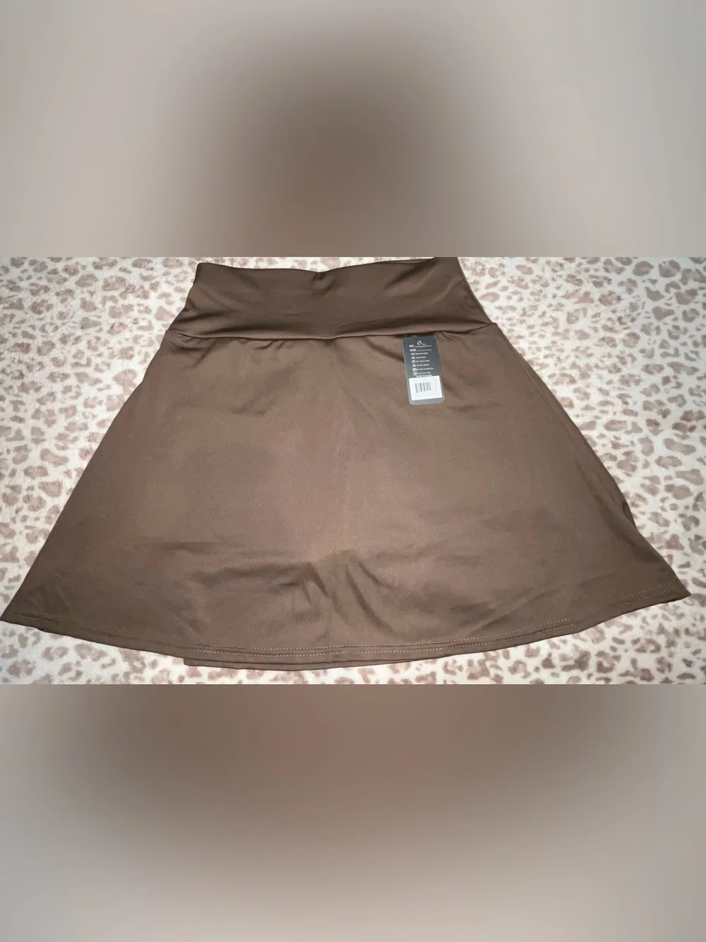 Brown Fold-Over Waist Skirt